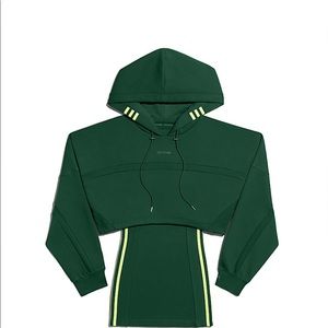 Ivy Park Drip 2: Hooded Cutout Dress. Dark Green